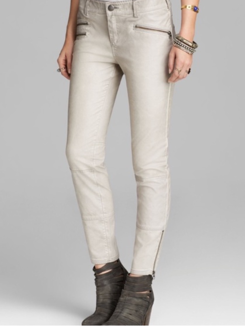 NWOT! Free People White Faux Leather Pants